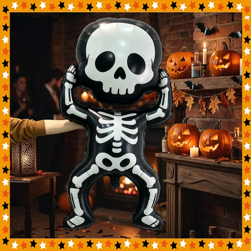 3 Stück SKULL-Ballons, Party-Ballons, Halloween-Dekoration, 22,83 Zoll, niedliche Halloween-Ballons, Party-Dekoration – Detail 3