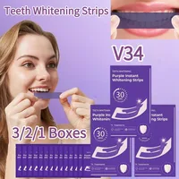 3/2/1 Cajas V34 Tiras Correctoras del Color de los Dientes, Adhesivos Blanqueadores que Eliminan Manchas, Adhesivos Abrillantadores, Producto Blanqueador Dental