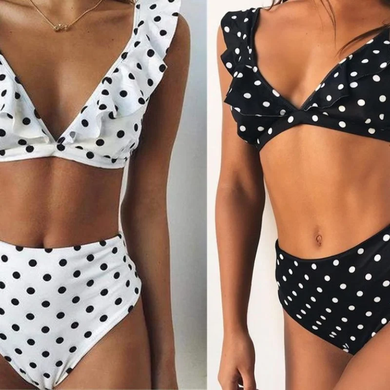 

Wind High Waist Split Sexy Polka Dot Ruffled Bikini Best-Selling in StockS002