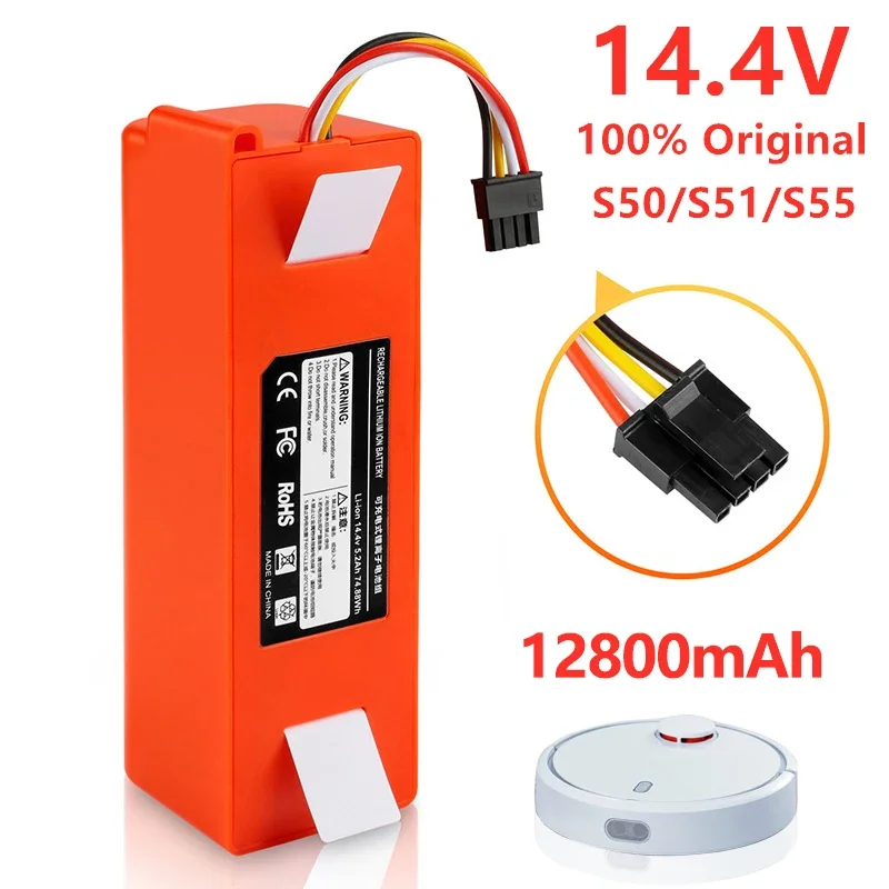 

BRR-2P4S-5200S 14.4V 6500mAh Robotic Vacuum Cleaner Replacement Battery For Xiaomi Roborock S55 S60 S65 S50 S51 S5 MAX S6 Parts