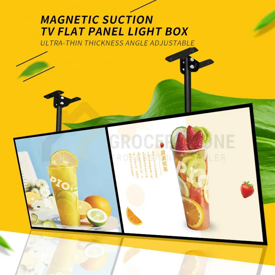 

LED Ultra-thin TV Light Box Coffee Shop Restaurant Menu Board Hanging Magnetic LED Menu Display Light Box LED Menu Board Sign
