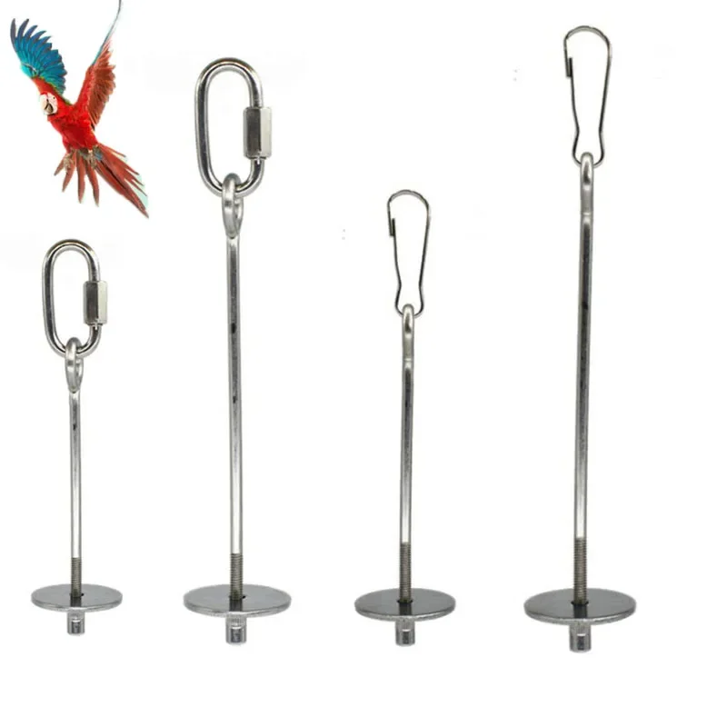 Alimentador de loros para mascotas de acero inoxidable, tenedor de fruta y maíz, juguetes, soporte para pollo y verduras, jaula colgante, palo de alimentación, accesorios para alimentador Brid