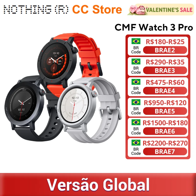 Versão global nada cmf relógio 3 pro 1.43 "amoled smartwatch 131 modos esportivos monitor de oxigênio no sangue banda dupla gps chamada bluetooth