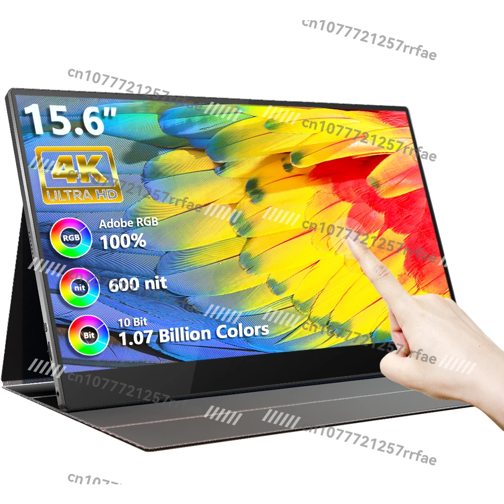 

600 Brightness 100% Color Gamut 15.6 Inch UHD 4K Portable Monitor Type-C, with Laptop Stand Case Touch Screen