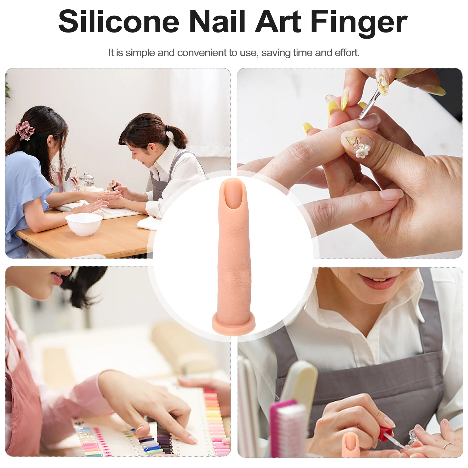 

Nail Art Training Finger Fake Practice Manicure Silicone Beauty Prop Simulation