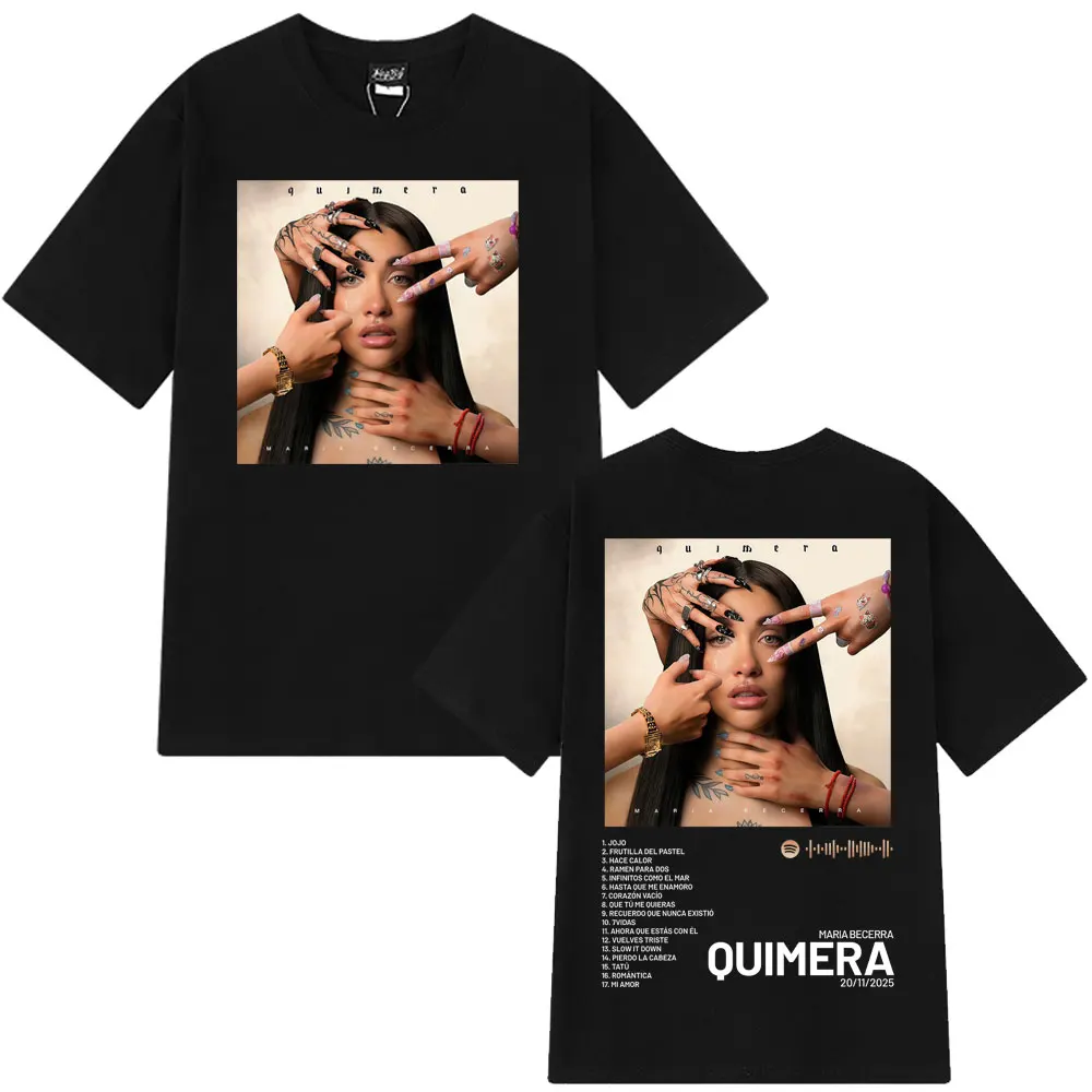 Camisetas del álbum de Singer Maria Becerra Remera Quimera, camisetas estéticas para hombres y mujeres, Camiseta informal de algodón de manga corta, ropa de calle