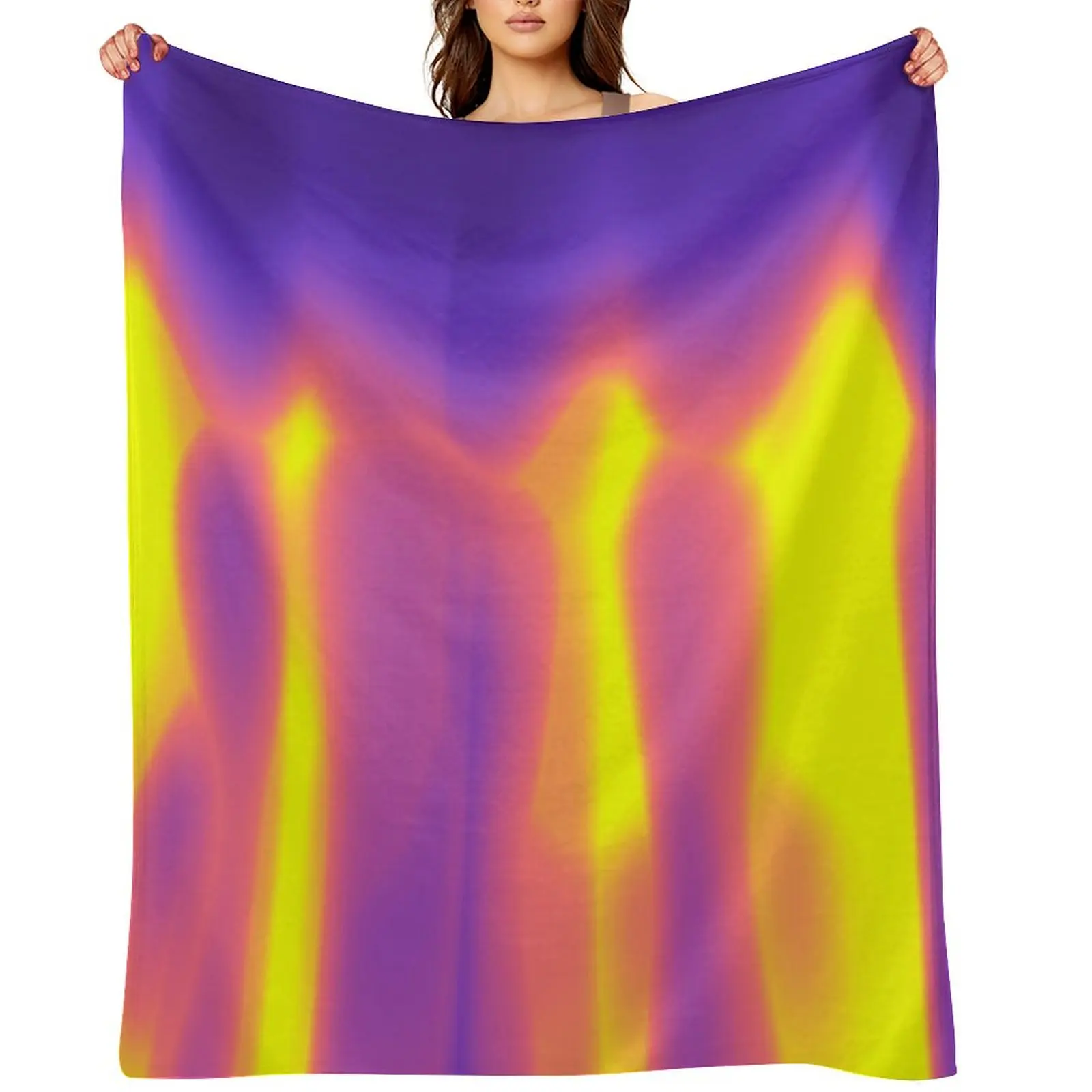 

Holographic Gradient Ghost Throw Blanket Decorative Sofas Hairys Thermal bed plaid Blankets