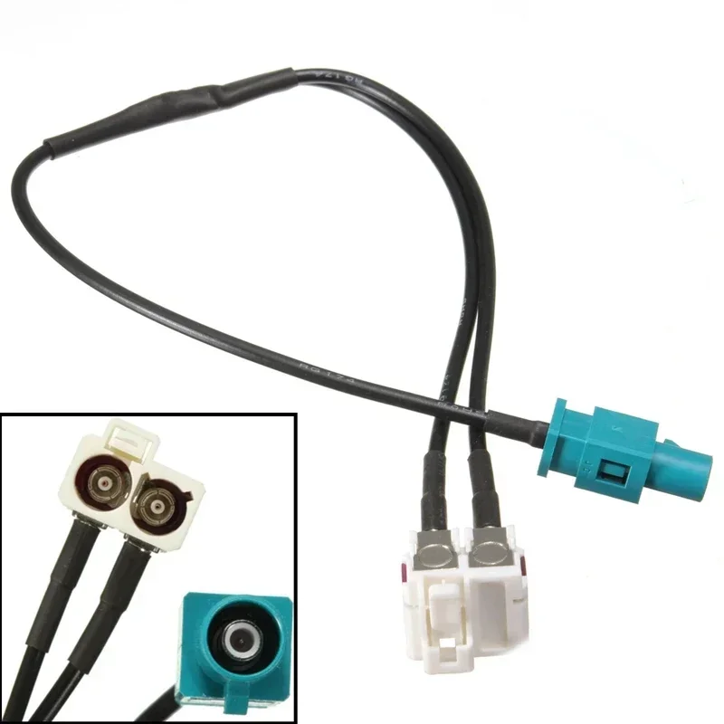 Diversity 2 to 1 Fakra Radio Antenna Adapter Connector for VW Skoda Compatible with RNS510 RCD510 RNS310 RNS315