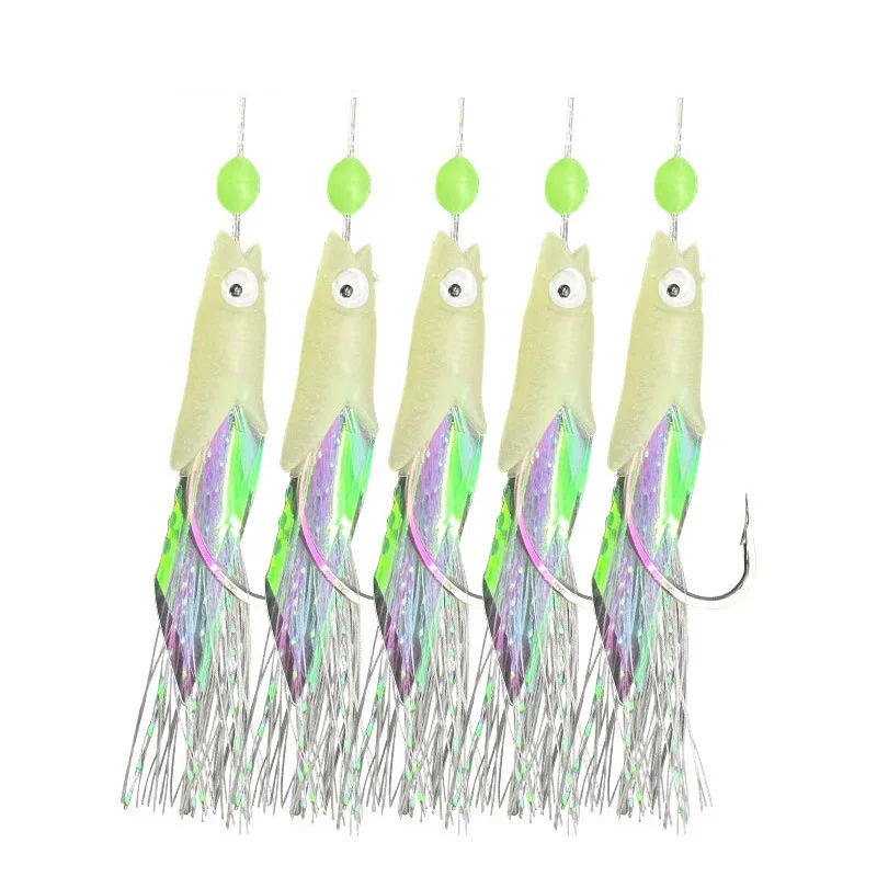 

1 Set Cluster Luminous Soft Lure Eel Sabiki Rigs String Hooks Lure Fishes Saury Squid Mackerel Scad Saltwater Fishing Tackle