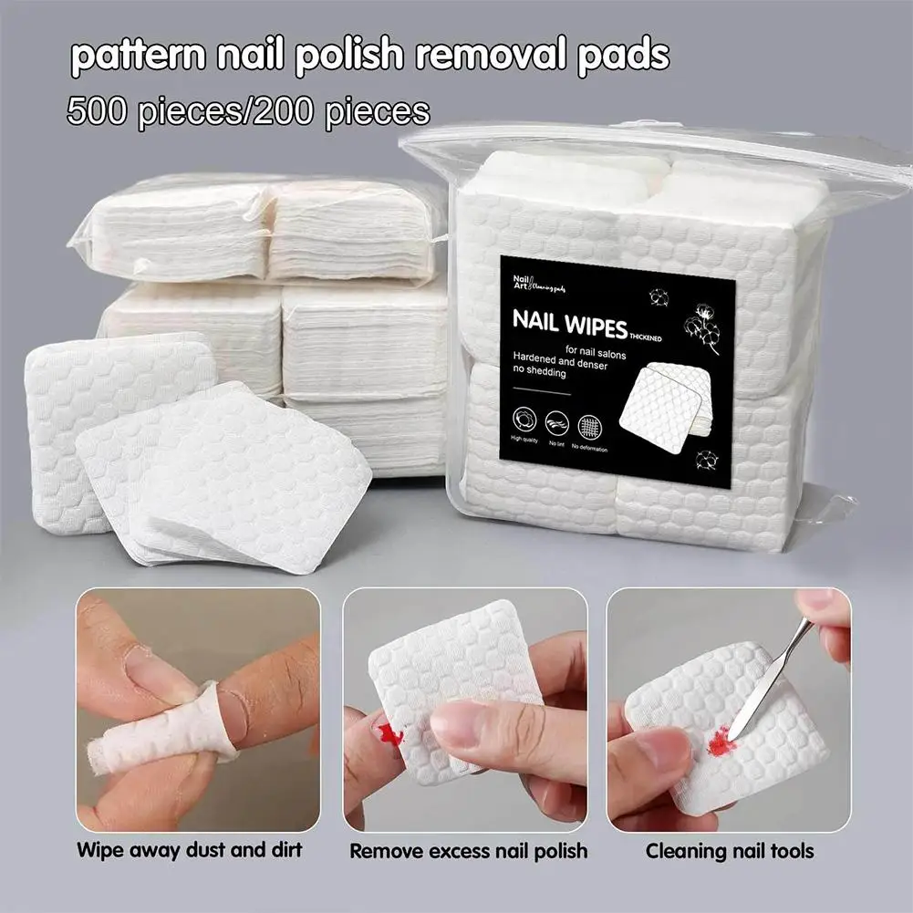 200/500Pcs/pack/box Solid Durable Nail Tools Manicure Gel Nail Polish Remover Pads Lint-Free Wipes Napkins Wraps
