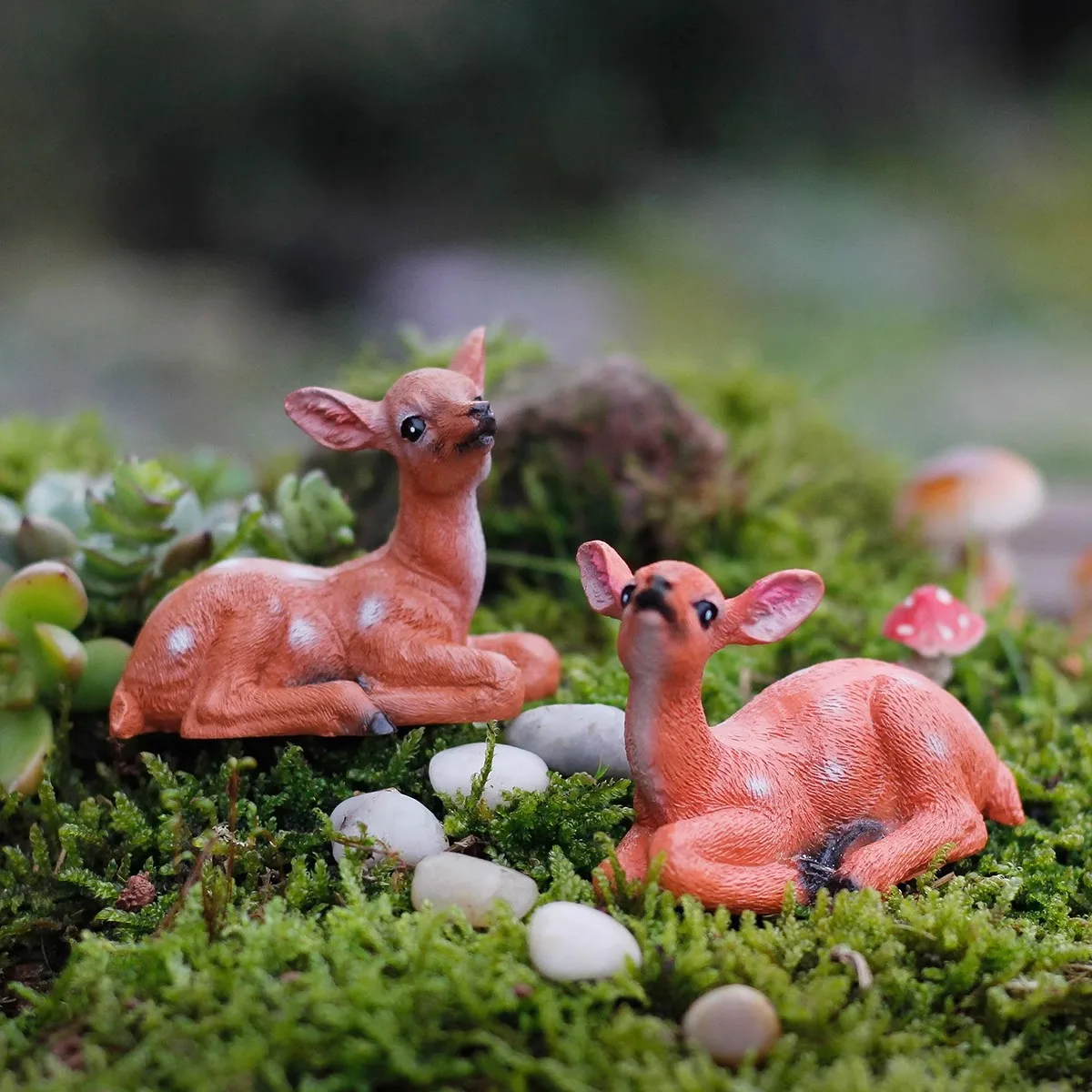 Pastoral Sheep Garden Figurines Deer Squirrel Miniature Figurines Ornaments Outdoor Bonsai Garden Decoration