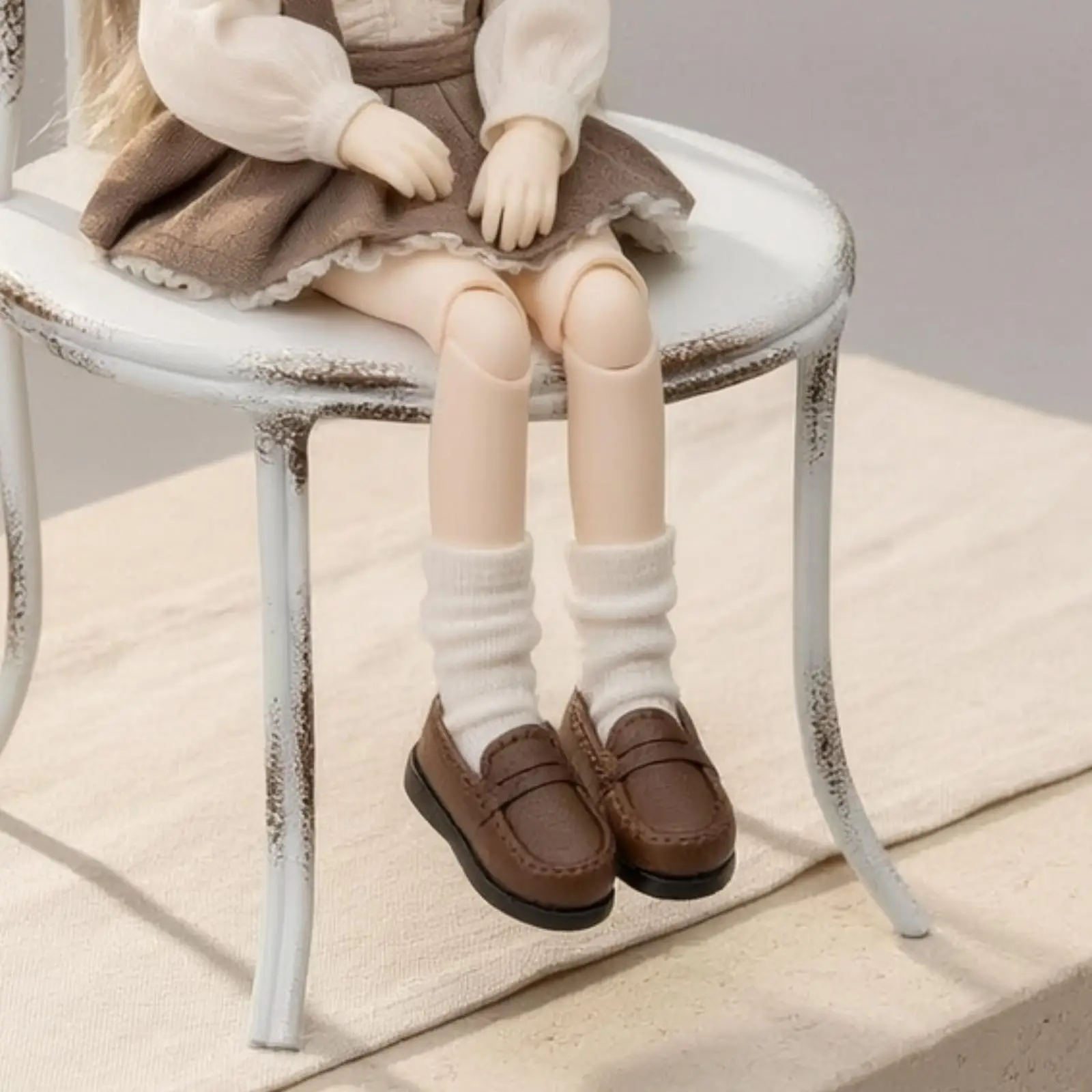 Moc-Toe Doll Loafer Miniature Pull-on Doll Shoe with Decorative Instep Strap Structured