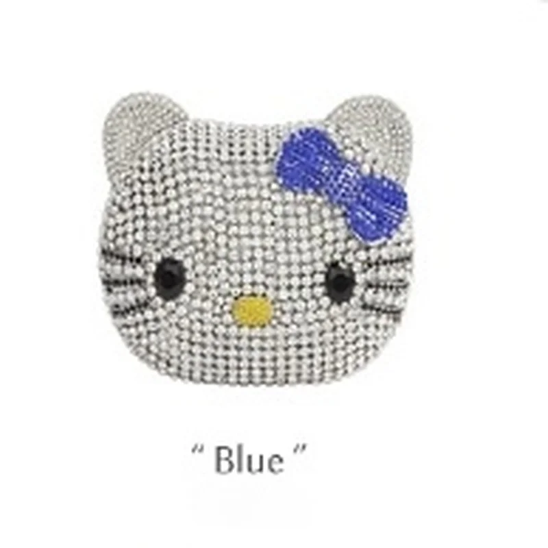 Cute Cartoon Hello Kitty Rhinestone Mini Bag Anime Full Of Diamonds Dinner Bag Handmade Diamond Lady's Clutch Girls Xmas Gifts