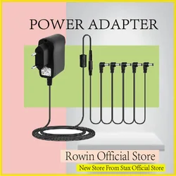 Rowin Power Adapter 5 Way Electric Guitar Effect Pedal Power Plug Accessories Cables Daisy Chain Wire Pro 9V DC 500mA  Plug Pod