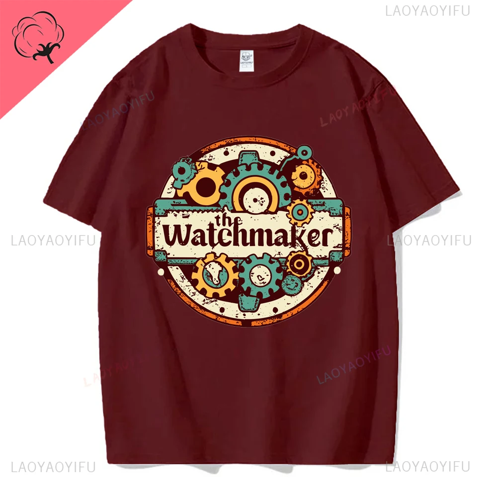 THE Watchmaker Vintage Graphic Watch Collector Clockmaker Printed Tshirt Streetwear Casual Fashion Cotton Man T-shirt Y2K Tees