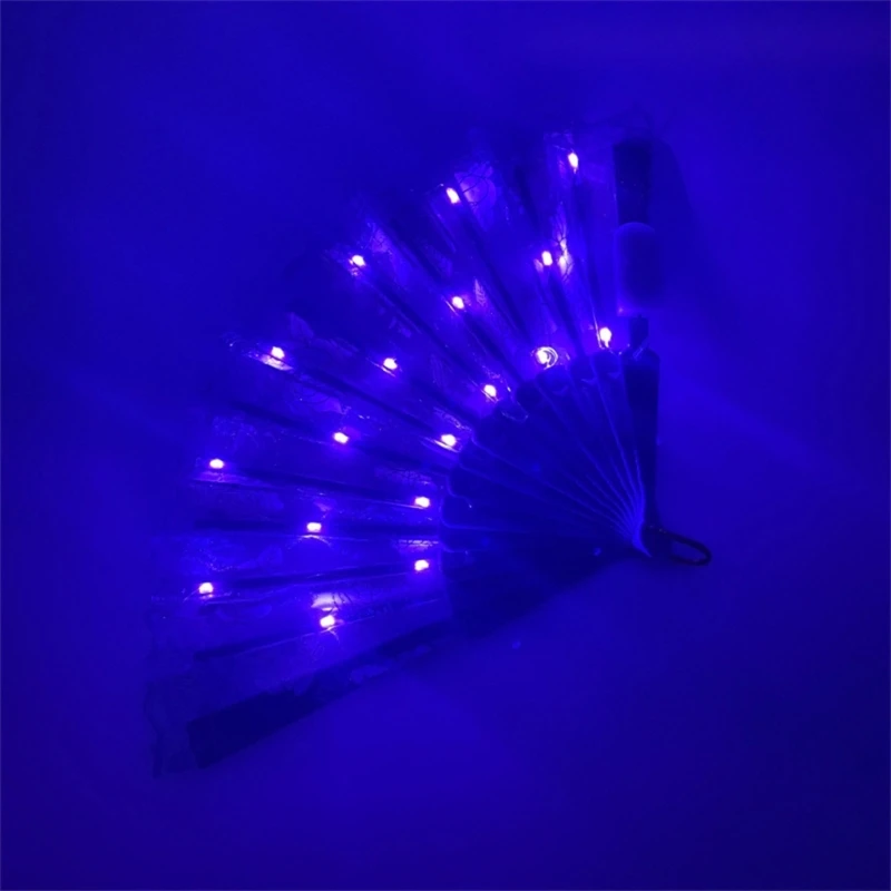 Ngày lễ tình nhân Đèn LED phát sáng Quạt ren hoa Quạt phát sáng hoa hồng cầm tay