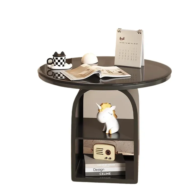 Modern in mid-summer, simple small table living room, sofa small coffee table light luxury, shelf home use