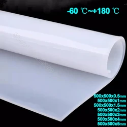 500*500mm White Silicone Rubber Sheet High Temperature Resistance Silica Gel Plate VMQ Pads Mats Thickness 0.5 1 1.5 2 3 4 5mm