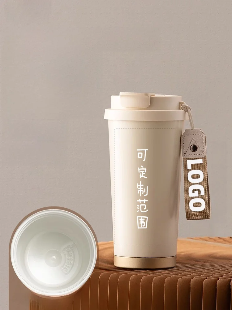 

Термос Tebold с большой емкостью и керамической внутренней колбой, портативная двойная кружка для кофе для женщин, современный минималистичный дизайн