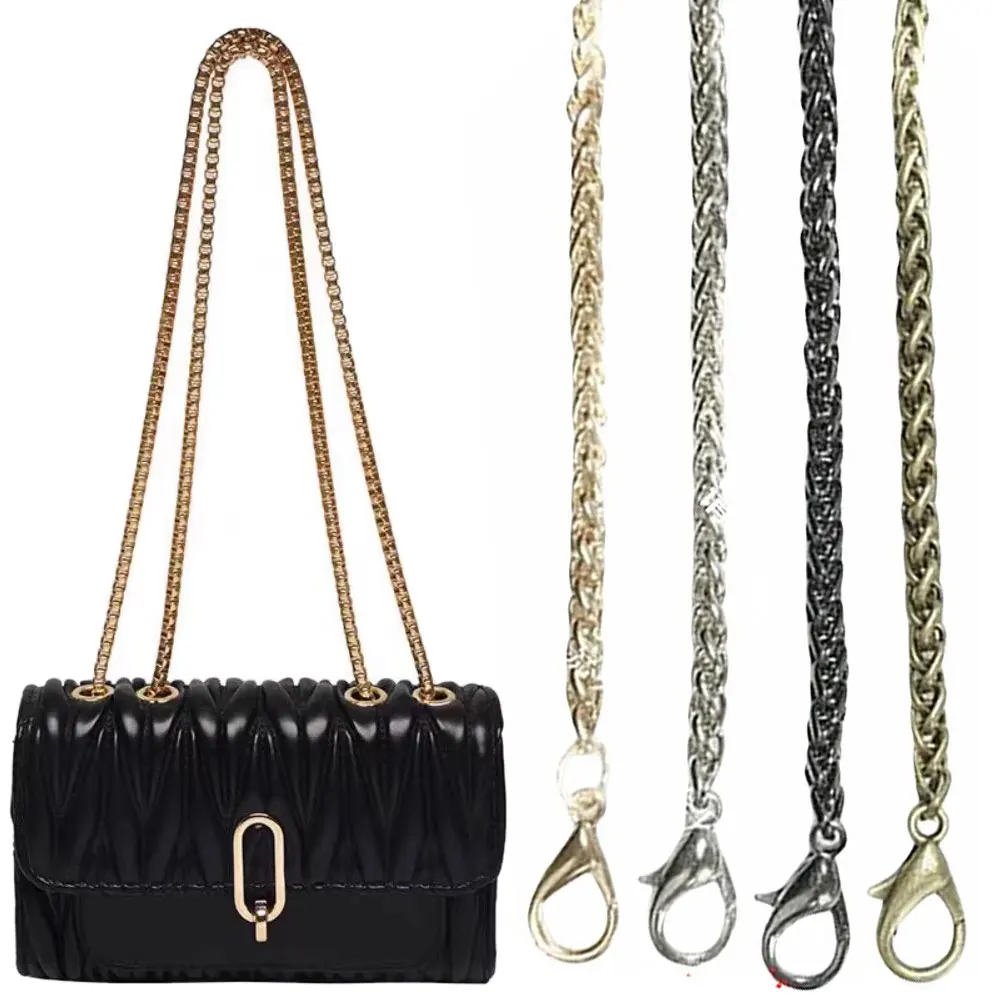 

10 шт. металлических сменных цепочек для сумок 40-120 см, ремешки для клатчей и сумок через плечо, золотые/серебряные/черные/бронзовые