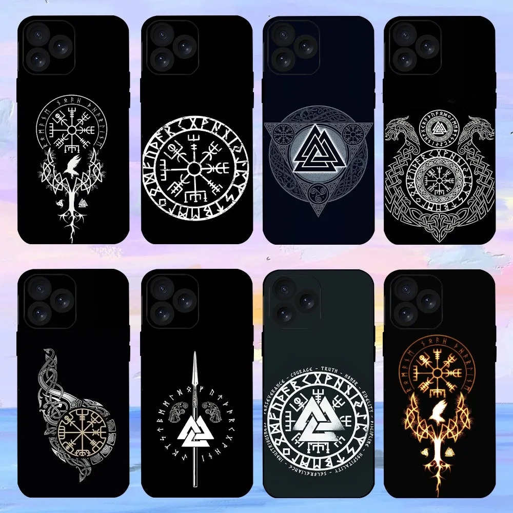 V-Viking V-Vegvisir Logo Phone Case For iPhone 15 14 13 12 11 8 Mini Xr Xs X Xsmax Pro Max Plus Shell