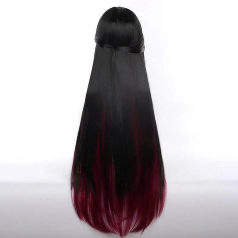 HSR Helektra Cosplay Wig Hysilens Black Purple Red Mixed Wig Cosplay Heat Resistant Synthetic Wig Halloween Costume + Wig Cap