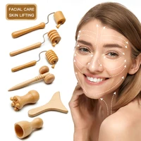 Masajeador Facial de madera para Spa, Maderoterapia, rodillo de masaje para adelgazar, terapia de madera, palo de elevación Facial Gua sha, eliminador de arrugas
