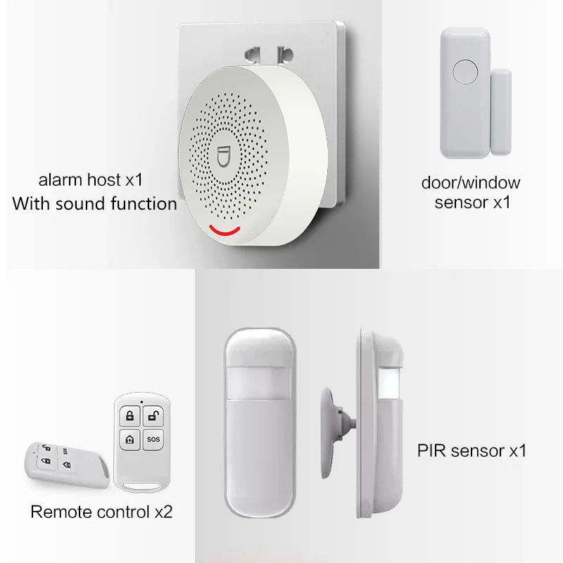 ZSWKD Tuya Wifi Alarm System Kits Wireless Security Burglar With Motion Detector Door Sensor Smart Life App Smart Home DIY