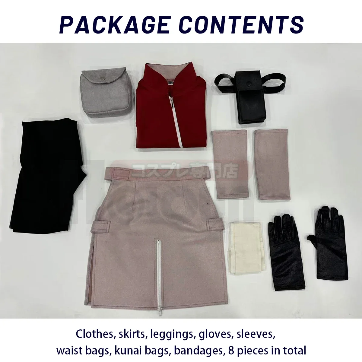 Cosplay Anime Haruno Sakura Cosplay Costume Top Skirt Shorts Pouch Halloween Thanksgiving Day Christmas Gift