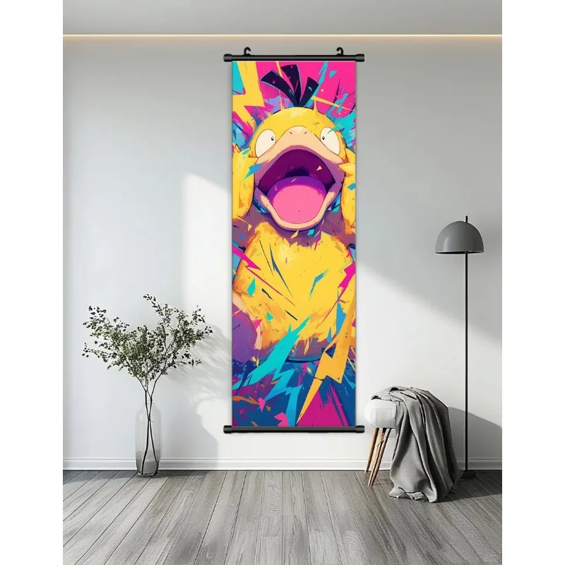 أنيمي الفم بوكيمون أنيمي بوستر بيكاتشو رايكوزا جاردينفير السنجاب المطبوعة الرجعية التمرير اللوحة جدار الفن الديكور