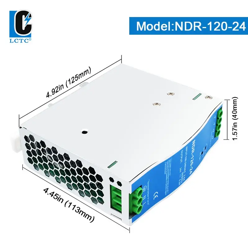 NDR120W Input 100V-220V AC TO DC Industrial DIN Rail NDR Type Switching Power Supply 12/24/48V