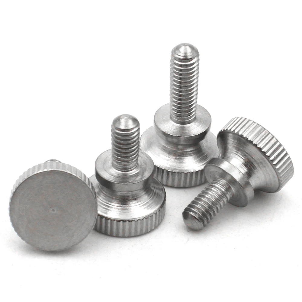 1-10pcs M2~M12 304 Stainless Steel Hand Tighten Knurl High Step Head Grip Knob Thumb Screw Bolt Length=3-35mm