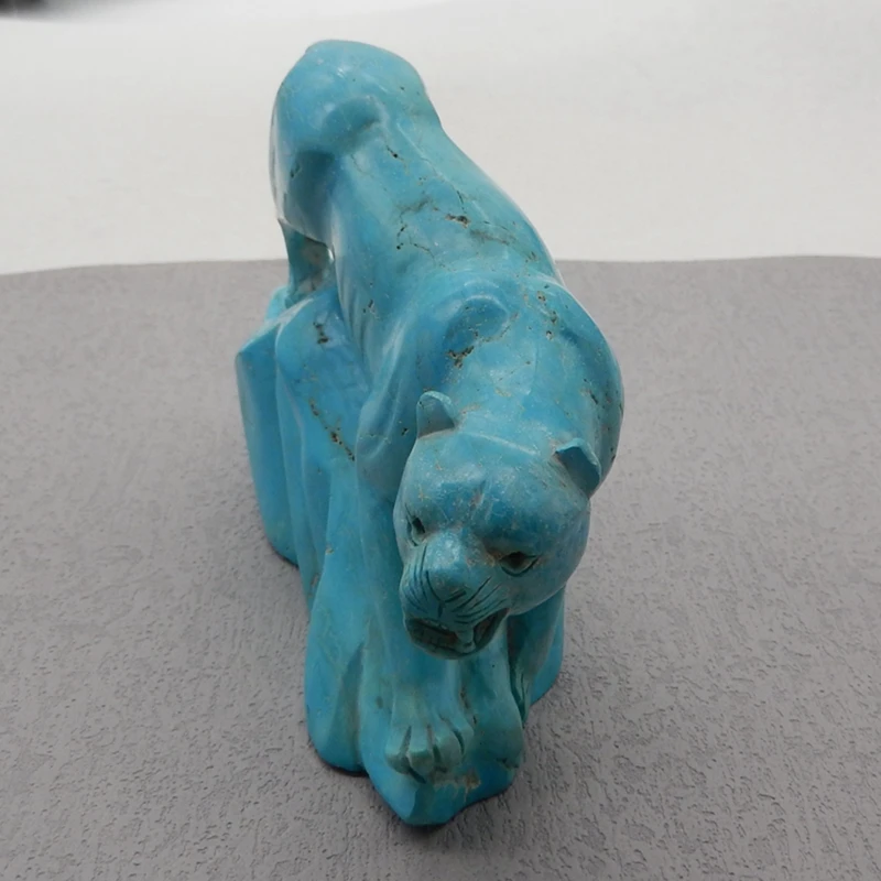 Natural Stone Howlite Carving Animal Ornaments For Decoration Gemstones Jewelry 130x83x44mm 487g