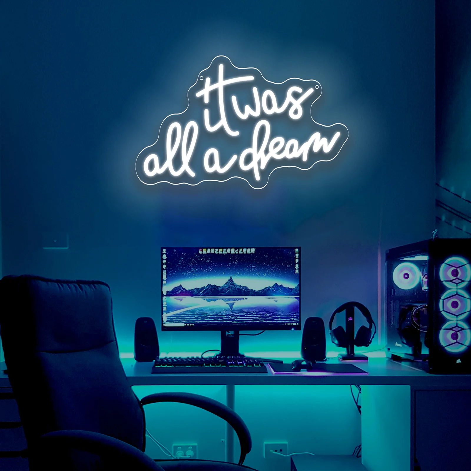    それはすべて夢だった ネオンサイン USB調光式LEDネオンライトサイン ドリンクバー、男性の隠れ家、寝室、ホテル、店舗、パーティー、壁の装飾用