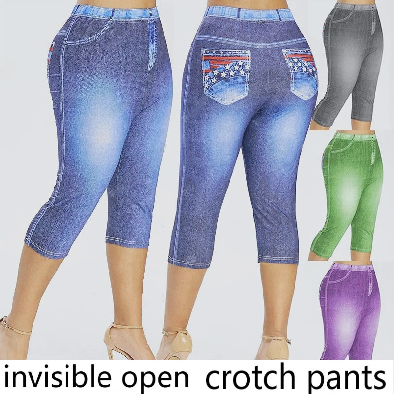 

Новые укороченные брюки серии из искусственного денима с принтом, повседневные узкие эластичные брюки с подтяжкой бедер и тонкие леггинсы, высокие джинсовые брюки для женщин