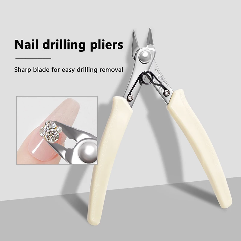 Manicure Nail Pliers For Rhinestones Gems Removal Soft Wire Cutter Nail Unloading Nippers Chain Scissors Nail Art Tool