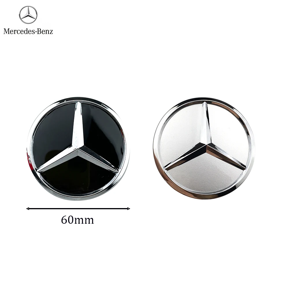 4pcs 60mm Black Silver Car Wheel Cap Badge Logo Cover For Mercedes Benz W176 W177 W204 W205 W212 W213 W206 X156 X253 W117 W166