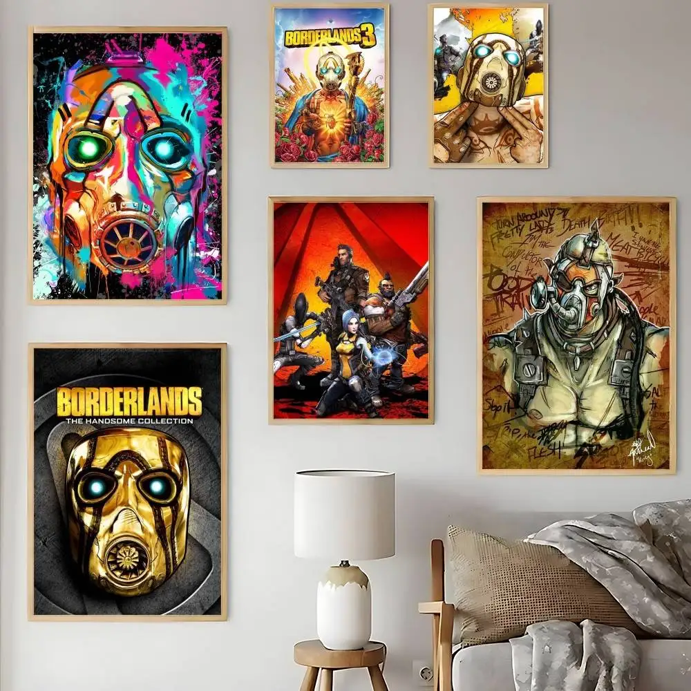 ملصق لعبة B- Borderlands ملصقات لاصقة مقاومة للماء ملصق ورقي للمقهى وبار ديكور المنزل