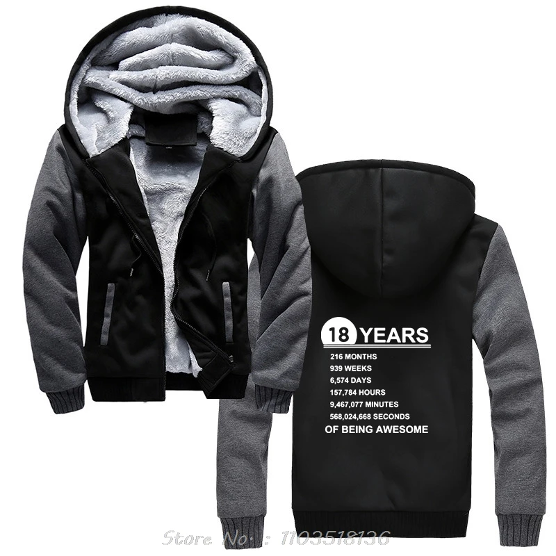 Vintage 18th Birthday Gift Idea Hoodie 18 Years Old Of Being Awesome Anniversary Hoody Youth Boy Present Jacket Zip Up Hoodies