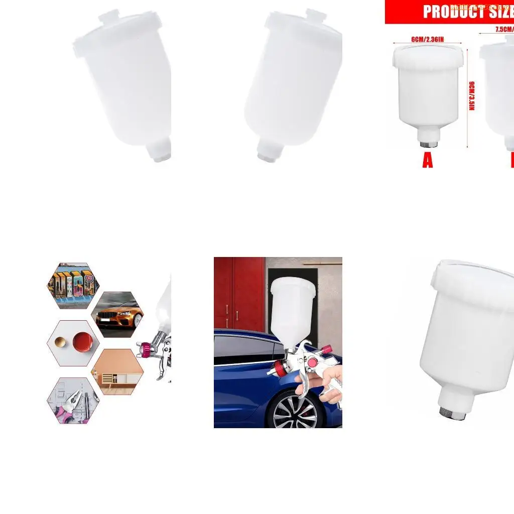 K1AE 125ml 250ml Plastic Sprayer Paint Pot Air Feed Thread Sprayer Cup