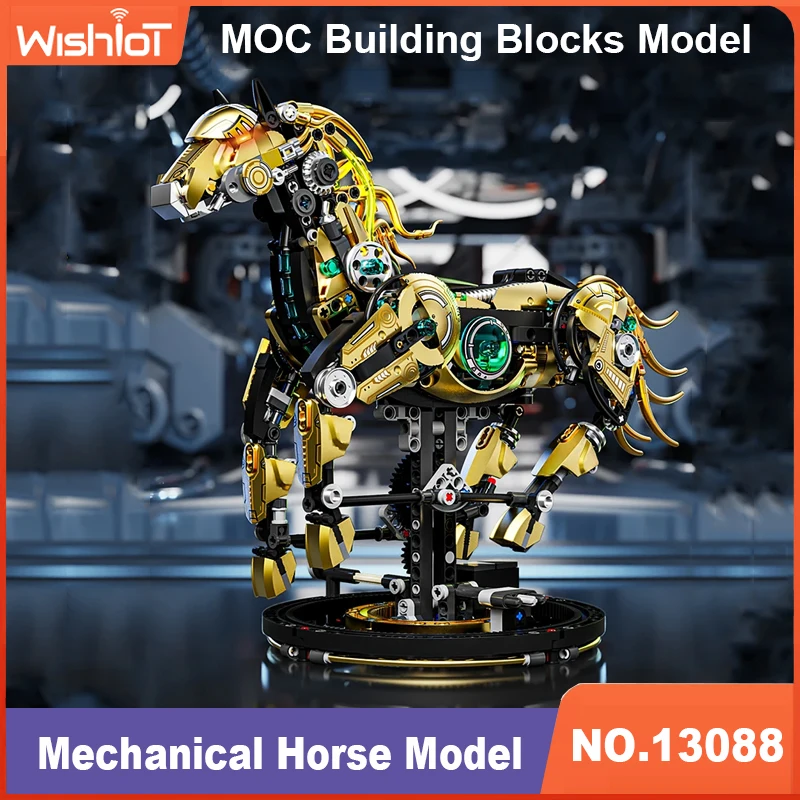 

13088 Mechanical Horse Model 1055pcs Building Blocks Bricks Animal Kit Animal World Assembly Toy for Birthday Gifts
