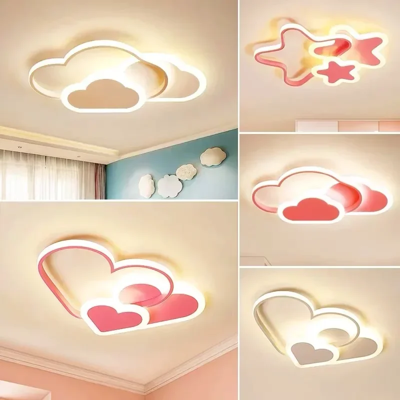 NEW Modern LED Ceiling Light for Children Girls' Rooms Bedrooms Study Rooms Heart-shaped Lights for Children's Room Decoration