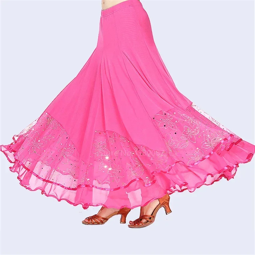 Spanish Flamenco Women Modern Long Skirt Big Wing Ruffle Stage Performance Girl Cotton Belly Dance Dress Female Gypsy Clothing