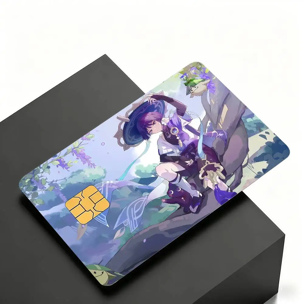 Genshin Impact Scaramouche Wander Kreditkarten-Skin-Aufkleber 4er-Set Folie Bus-Pass Frontdekoration Bank-Debitkarten Wasserdicht – Detail 8