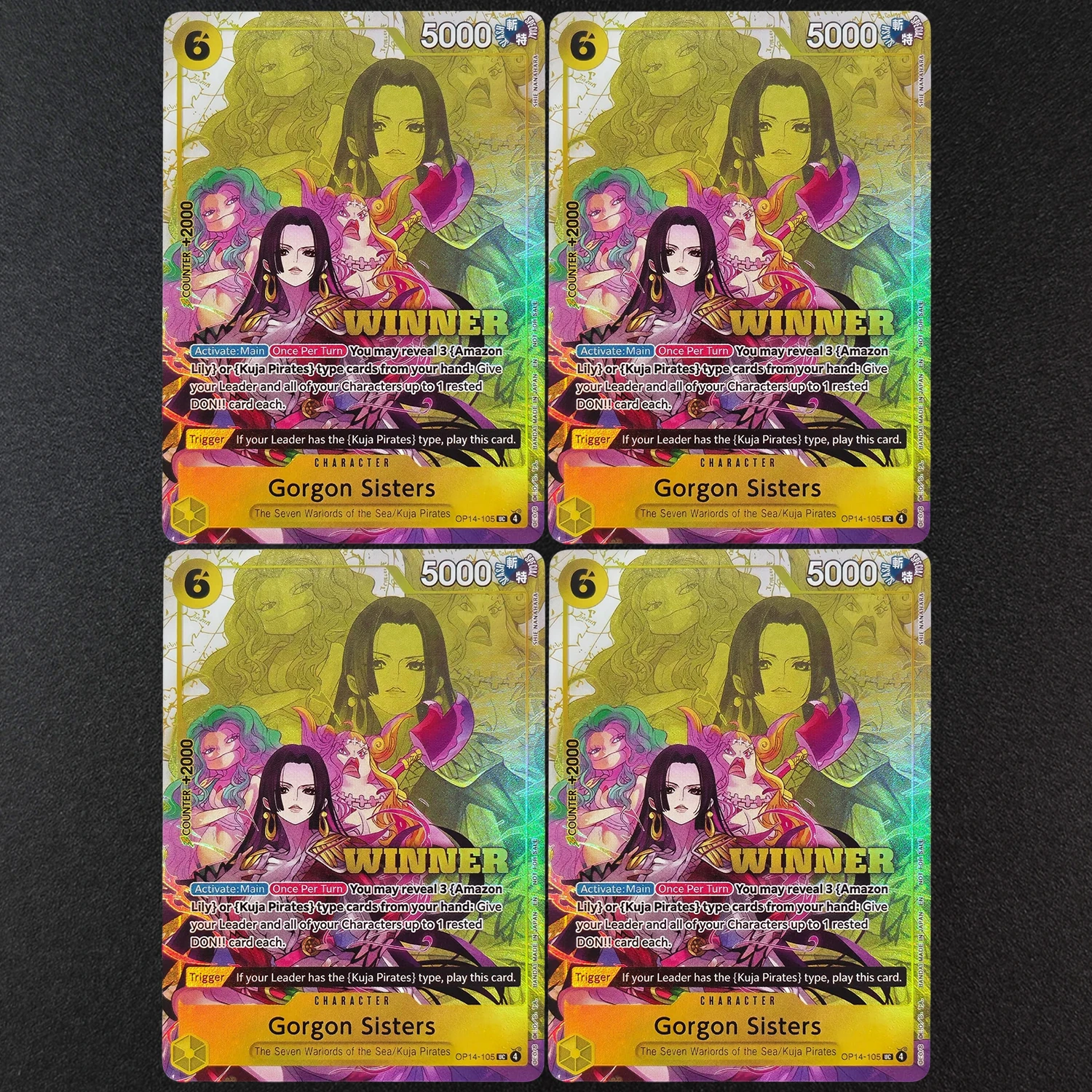 DIY Proxy One Piece TCG Englisch Gorgon Sisters OP14-105 Winner Pack 2026 Vol3 Spiel Texturierte Sammelkarte Spielzeug