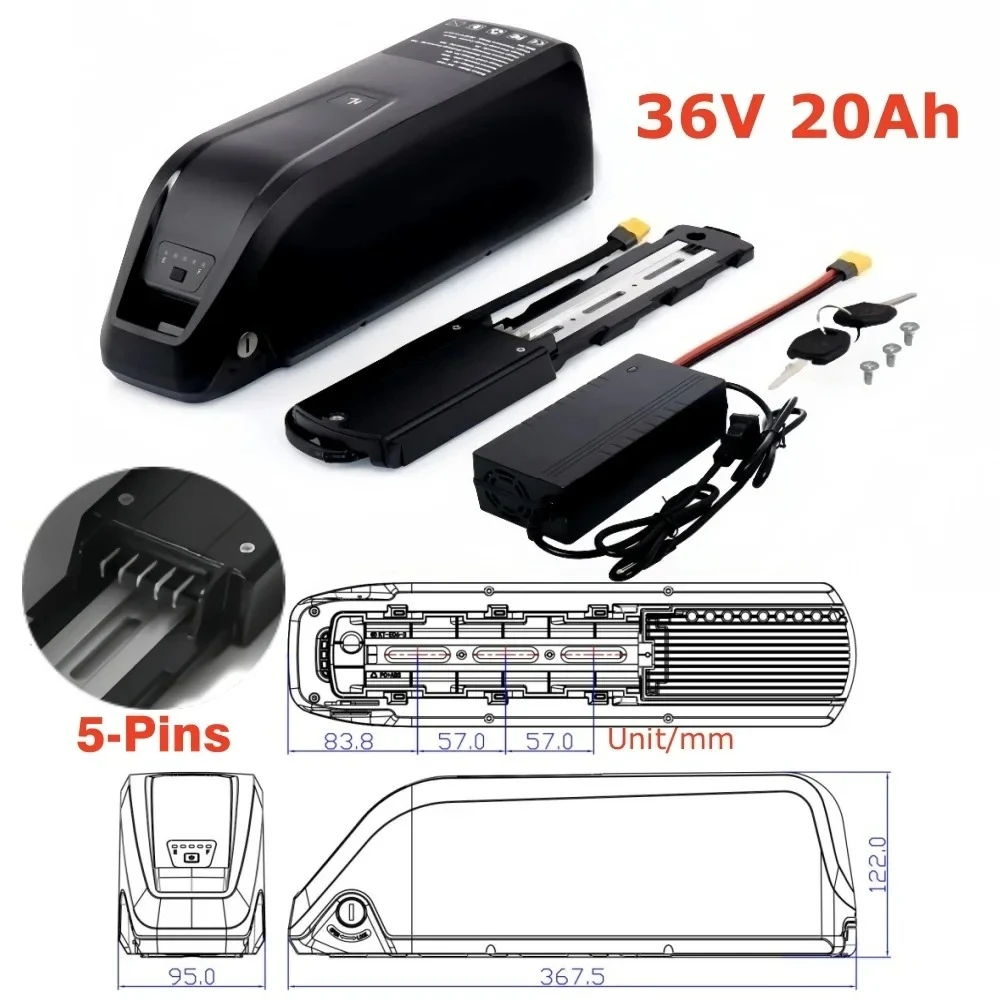 36V/48V 10Ah-20Ah 5-Pins Hailong Battery – Stable Performance Bateria Replacement for Mountain Scooter & Bafang 1000W Motor