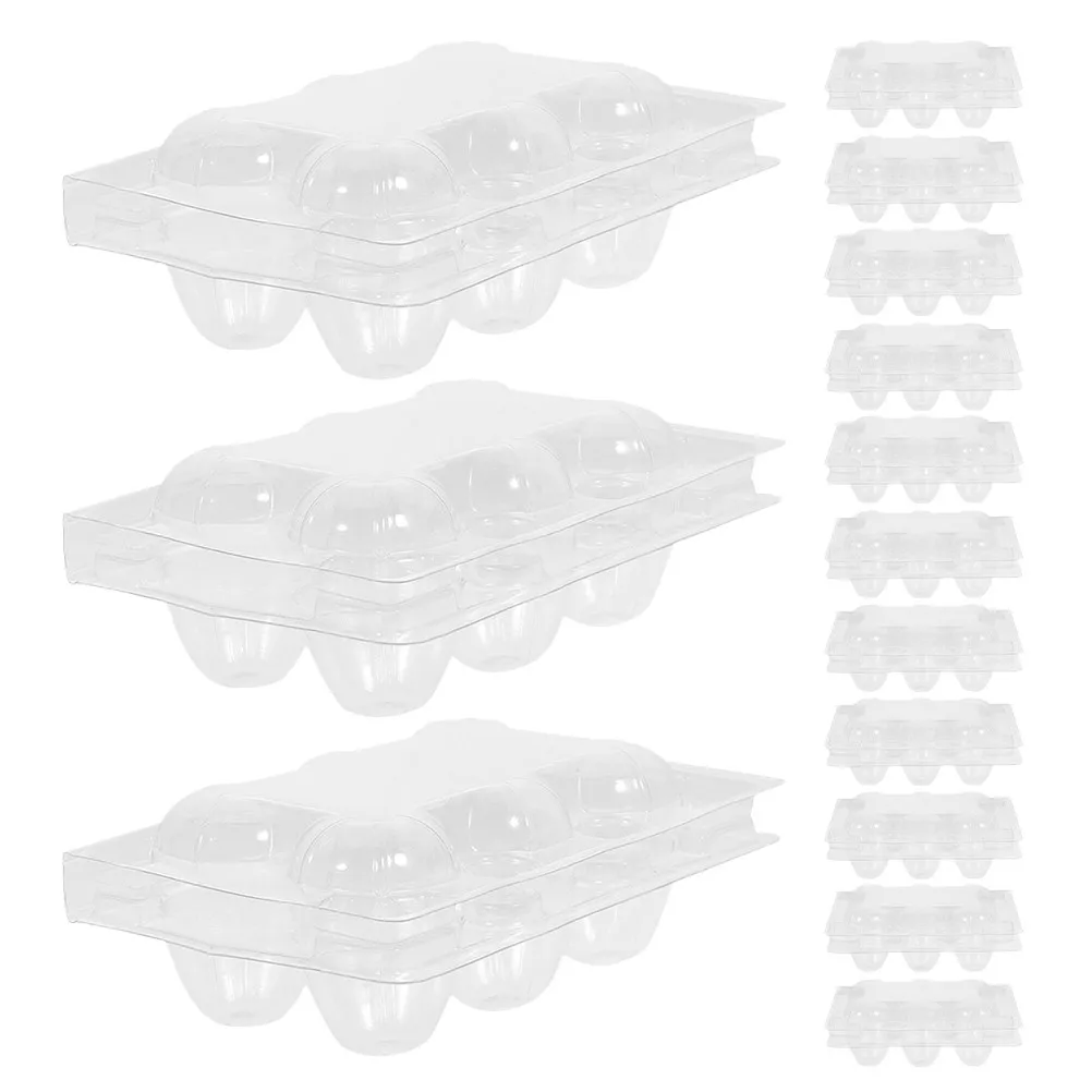 

100Pcs Quail Egg Container PVC 6-Grids Clear Tray Fresh Eggs Storage Disposable Food Packaging Supplies Plastic Serving Tray