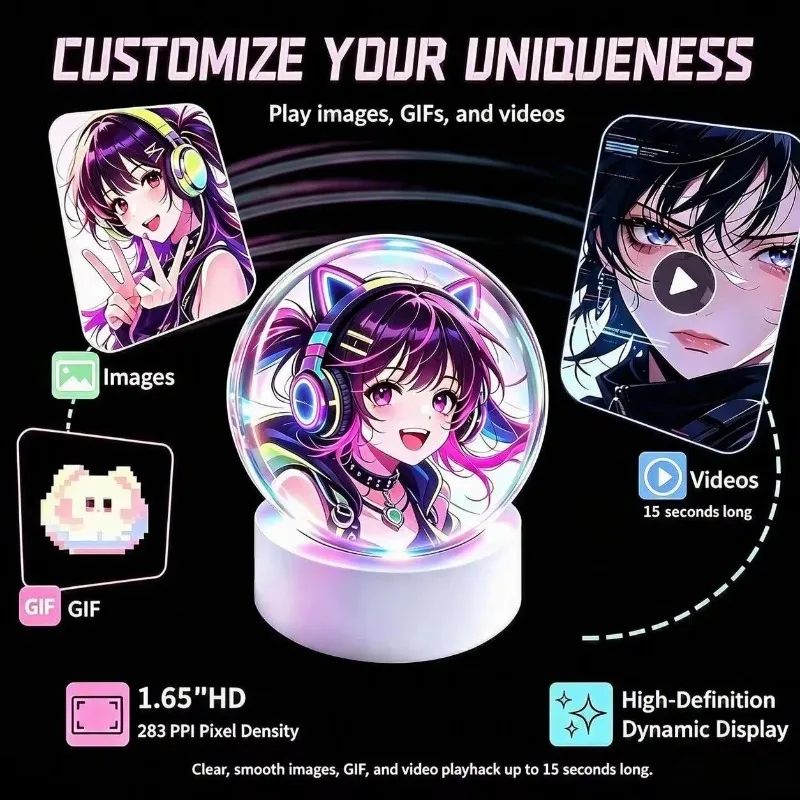 60mm Transparent Crystal Ball Video Player Electronic Memory Creative Personalized for Gift Home Desktop Decor Ornament