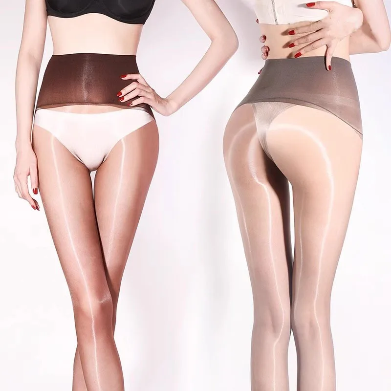 

Ladies High Waist Tights Retro Charming Oil Shiny Seamless Stockings With Fragrance Night Club Sexy Lingerie Smooth Pantyhose
