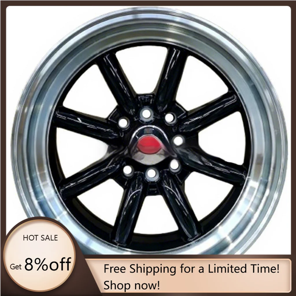 

15x9J Black Aluminum Alloy Car Wheel Rim 8x100 8x114.3 Machine Lip